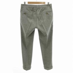 BRUNELLO CUCINELLI ロールアップパンツ スラックス テーパード ジップフライ ウール イタリア製 46 M 灰 グレー