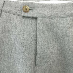 BRUNELLO CUCINELLI ロールアップパンツ スラックス テーパード ジップフライ ウール イタリア製 46 M 灰 グレー