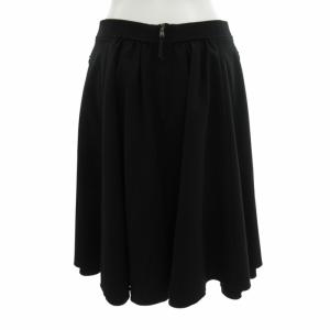 FOXEY NEW YORK 美品 フレアスカート ストレッチ ロング丈 40 M 黒 ブラック