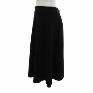 FOXEY NEW YORK 美品 フレアスカート ストレッチ ロング丈 40 M 黒 ブラック