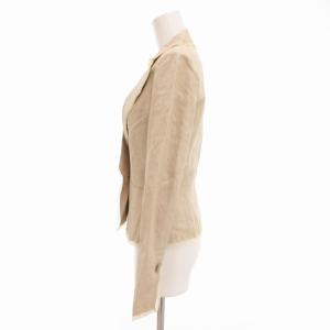 FOXEY BOUTIQUE リネン ジャケット テーラード レース切り替え 総裏地 38 M ベージュ /TZ EC