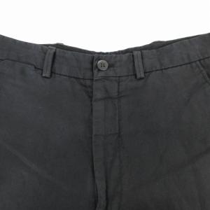 ARMANI COLLEZIONI パンツ スラックス ストレート ジップフライ 麻 リネン 46 L 黒 ブラック