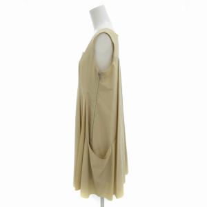 FOXEY NEW YORK ワンピース ストレッチ ひざ丈 ノースリーブ 40 L ベージュ /HO EC