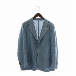 メンフィスコットンシャンブレージャケット テーラード シングル 3B センターベント 38 M 青 ブルー