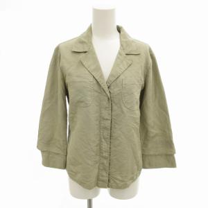 ヴィンテージ ジャケット ブレザー 絹 シルク スナップボタン カットオフ イタリア製 40 M カーキ
