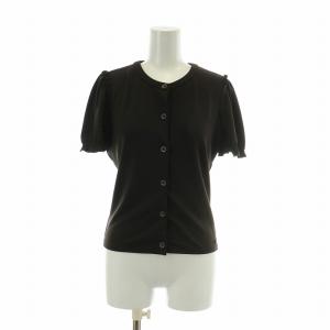 カーディガン 半袖 パフスリーブ 40 M 茶色 ブラウン /XZ EC