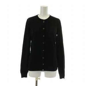 カーディガン ウール 長袖 クルーネック 38 XS 黒 ブラック /XZ EC