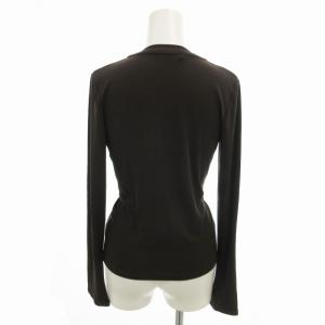 FOXEY NEW YORK ストレッチリブカーディガン ニット ギャザー 40 M 茶 ブラウン 23397