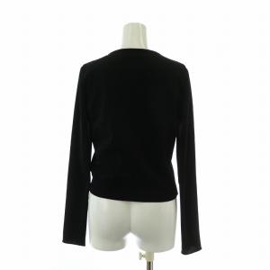 FOXEY BOUTIQUE カーディガン ニット 長袖 ストレッチ クルーネック 黒 ブラック