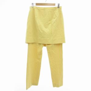 ISSEY MIYAKE フェテ FETE レイヤードパンツ スラックス ストレート サイドジップ ストレッチ 4 L 黄 イエロー