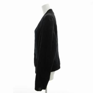 ISSEY MIYAKE フェテ FETE ベルベットテーラードジャケット ブレザー ノーベント カシミア混 3 L 黒 ブラック