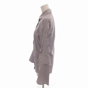 GUCCI デザインシャツ ブラウス ギャザー 比翼 38 M 薄紫 パープル