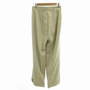 Max Mara タグ付き 白タグ パンツ スラックス ウール ストレート ストライプ アンゴラ混 センタープレス 36 S ベージュ