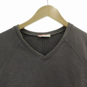PRADA SPORT スウェット トレーナー Vネック 半袖 S グレー /FF EC