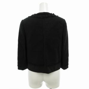 FOXEY ノーカラージャケット 38 ブラック