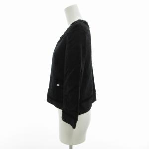 FOXEY ノーカラージャケット 38 ブラック