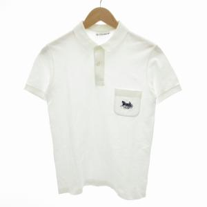 フランス製 ヴィンテージ ポロシャツ 半袖 馬車刺繍 ワンポイント 鹿の子 S 白 ホワイト /GV EC