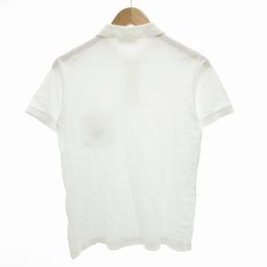 CELINE フランス製 ヴィンテージ ポロシャツ 半袖 馬車刺繍 ワンポイント 鹿の子 S 白 ホワイト /GV EC