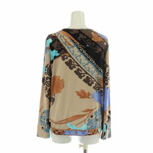 LEONARD カットソー トップス 長袖 Vネック 総柄 ロゴ 38 M マルチカラー /XZ EC