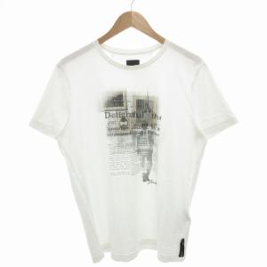 プリントTシャツ カットソー 半袖 クルーネック ロゴ 50 XL 白 ホワイト /GV EC