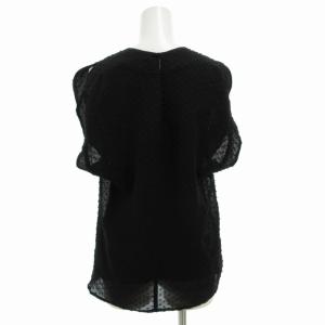 BALENCIAGA シアーブラウス カットソー ノースリーブ キャミソール付 プルオーバー ドット柄 シルク混 34 XS