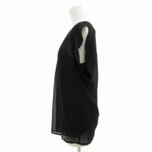 BALENCIAGA シアーブラウス カットソー ノースリーブ キャミソール付 プルオーバー ドット柄 シルク混 34 XS