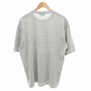 YVES SAINT LAURENT オーバーサイズTシャツ カットソー 半袖 クルーネック ロゴ プリント L グレー /GV EC