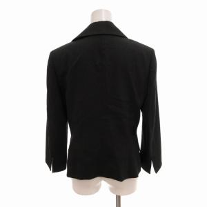 FOXEY BOUTIQUE 美品 テーラードジャケット ブレザー 総裏 ダブルボタン 裏地 レース ウール 42 XL 黒 ブラック