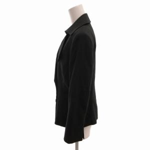 FOXEY BOUTIQUE 美品 テーラードジャケット ブレザー 総裏 ダブルボタン 裏地 レース ウール 42 XL 黒 ブラック
