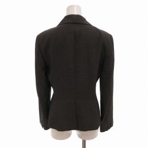 Max Mara 美品 白タグ テーラード ジャケット ブレザー ドット柄 総裏 2B ウール イタリア製 40 L 黒 ブラック