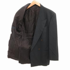 HUGO BOSS 美品 ヴィンテージ テーラードジャケット ブレザー 総裏 ダブル ドイツ製 4 S 深緑 グリーン