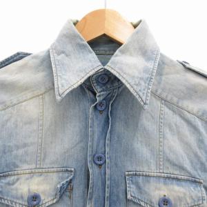 DOLCE&GABBANA ゴールド GOLD デニムシャツ カジュアル 長袖 38 M インディゴブルー /GV EC