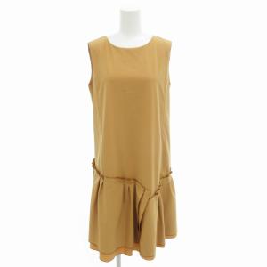 FOXEY NEW YORK レイニーエンジェル ワンピース バックリボン ノースリーブ ロング 40 M ベージュ /FF EC