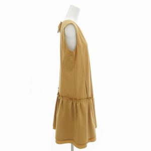 FOXEY NEW YORK レイニーエンジェル ワンピース バックリボン ノースリーブ ロング 40 M ベージュ /FF EC