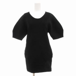 美品 ニット セーター チュニック 半袖 S 黒 ブラック /UO EC