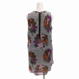 ノースリーブワンピース ミニ丈 花柄 シアー シースルー ペチコート  