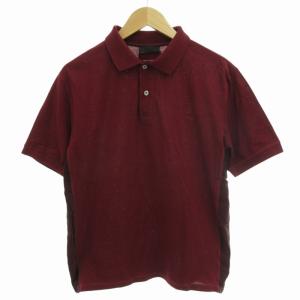 ポロシャツ カットソー 切替 半袖 XL ボルドー /FF EC