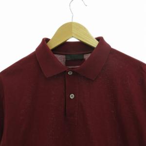 PRADA ポロシャツ カットソー 切替 半袖 XL ボルドー /FF EC