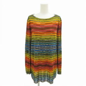 ボーダーニット カットソー 薄手 ボートネック 長袖 71 XL マルチカラー /FT EC