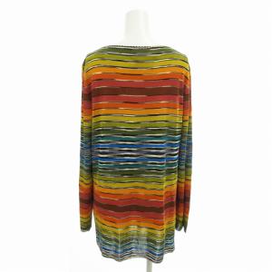 MISSONI ボーダーニット カットソー  薄手 ボートネック 長袖 71 XL マルチカラー /FT EC
