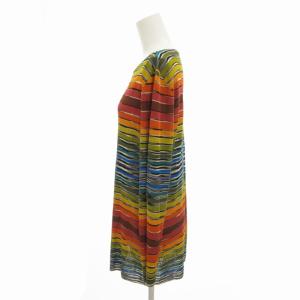 MISSONI ボーダーニット カットソー  薄手 ボートネック 長袖 71 XL マルチカラー /FT EC