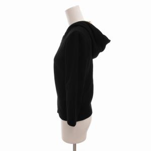 FOXEY ジップアップパーカー リバーシブル ストライプ 38 ブラック ホワイト