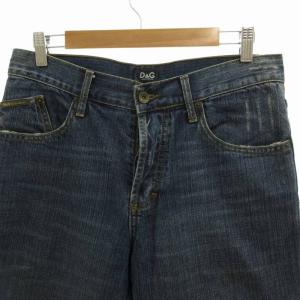 D&G  デニムパンツ ジーンズ ストレート ボタンフライ ダメージ加工 カットオフ 31 45 M インディゴ 青