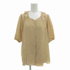美品 シャツ ブラウス フリル パフスリーブ 40 L ベージュ /HO EC