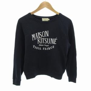 美品 スウェット トレーナー プリント 長袖 S 紺 ネイビー /HO EC