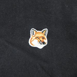 Maison Kitsuné Tシャツ カットソー ロゴ 刺繍 キツネ 半袖 XS 黒 ブラック /HO EC