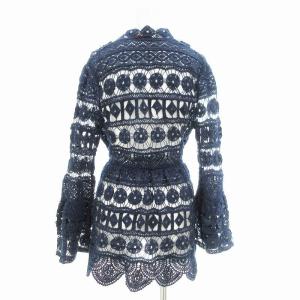 VIVIENNE TAM タグ付き カーディガン 総レース 透け編み 0 XS 紺 ネイビー