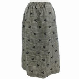 robe de chambre COMME des GARCONS COMME des GARCONS コムデギャルソン 美品 AD2001 イージースカート ゴムウエスト ウール 刺繍 ひざ丈