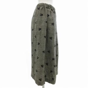 robe de chambre COMME des GARCONS COMME des GARCONS コムデギャルソン 美品 AD2001 イージースカート ゴムウエスト ウール 刺繍 ひざ丈