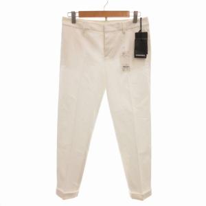 タグ付き デニムパンツ ジーンズ スリムストレッチ ゴールド金具 38 M 白 ホワイト